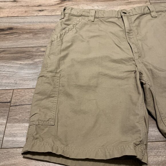 Men's Carhartt Carpenter Utility Shorts SZ 40x10 TAN B147 DKH Casual Work - Picture 2 of 9
